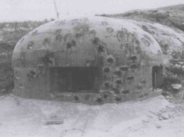 Cúpula blindada en Fort Laudrefang puesta fuera de combate