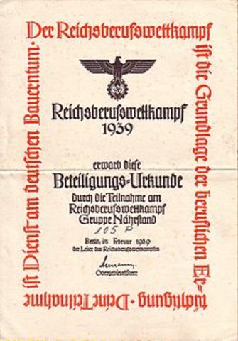 Certificado de Participación 1939