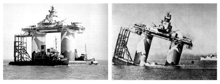 Tirada y puesta en posición de un Fuerte Maunsell de la Marina desde un remolcador