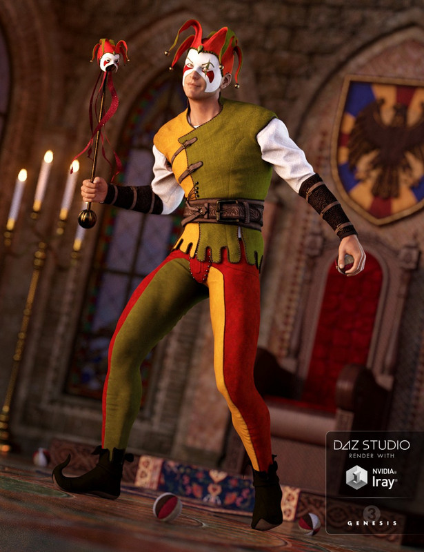 00 daz3d the shadow jester outfit for genesis 3