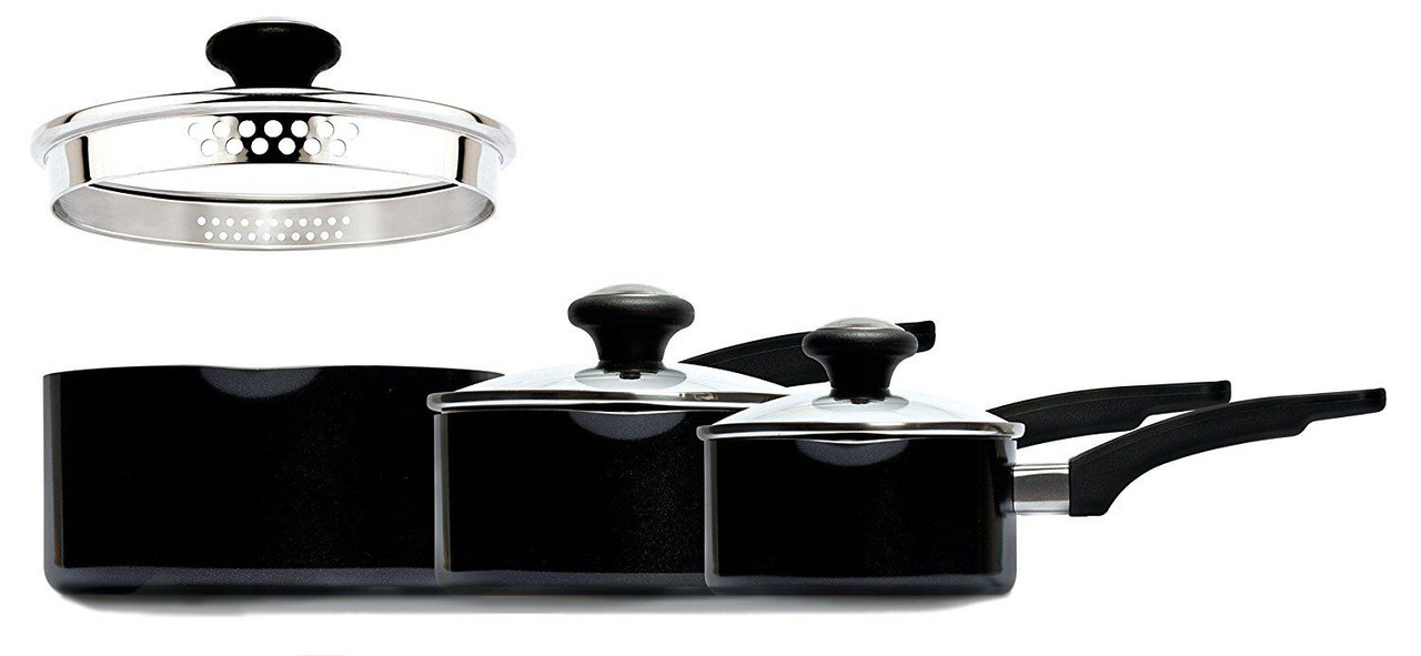 Prestige Everyday Straining 3 Piece Saucepan Set