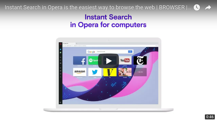 Instant Search in Opera - easiest way to browse the web