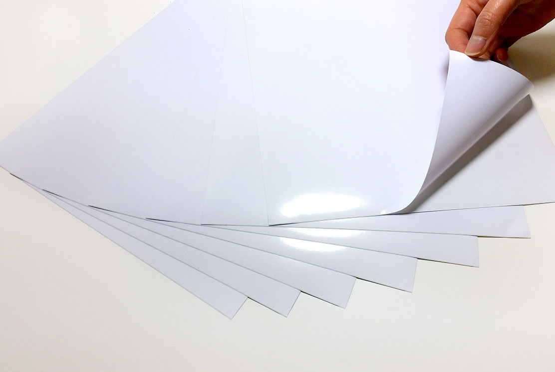 White Glossy Vinyl LASER Printable A4 Self Adhesive Waterproof Sticker Sheet eBay