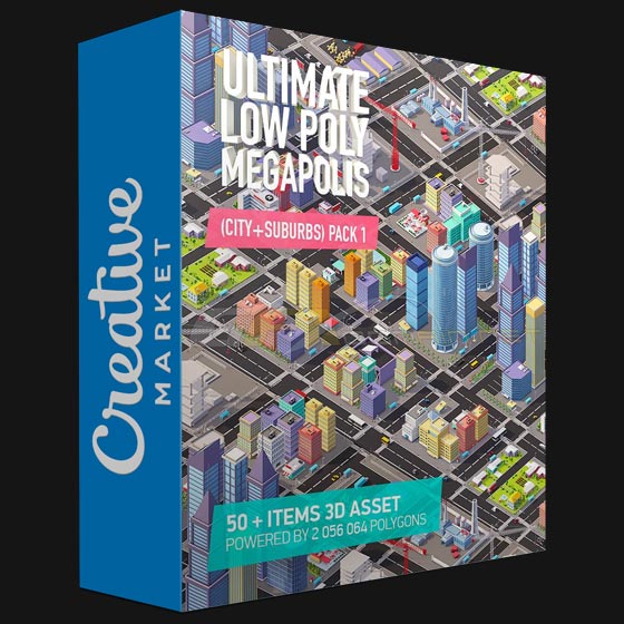 Creativemarket - Low Poly Megapolis City Pack