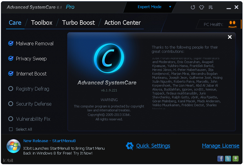 free advanced systemcare ultimate 8 for windows 10